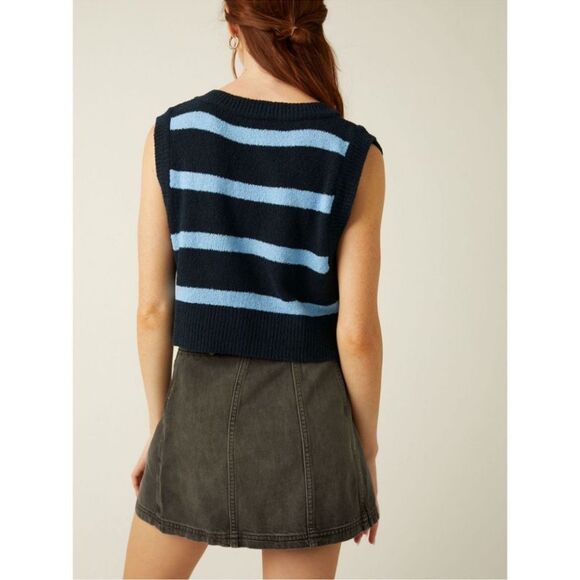 FREE PEOPLE Navy Santa Monica Vest Small - Picture 2 of 6